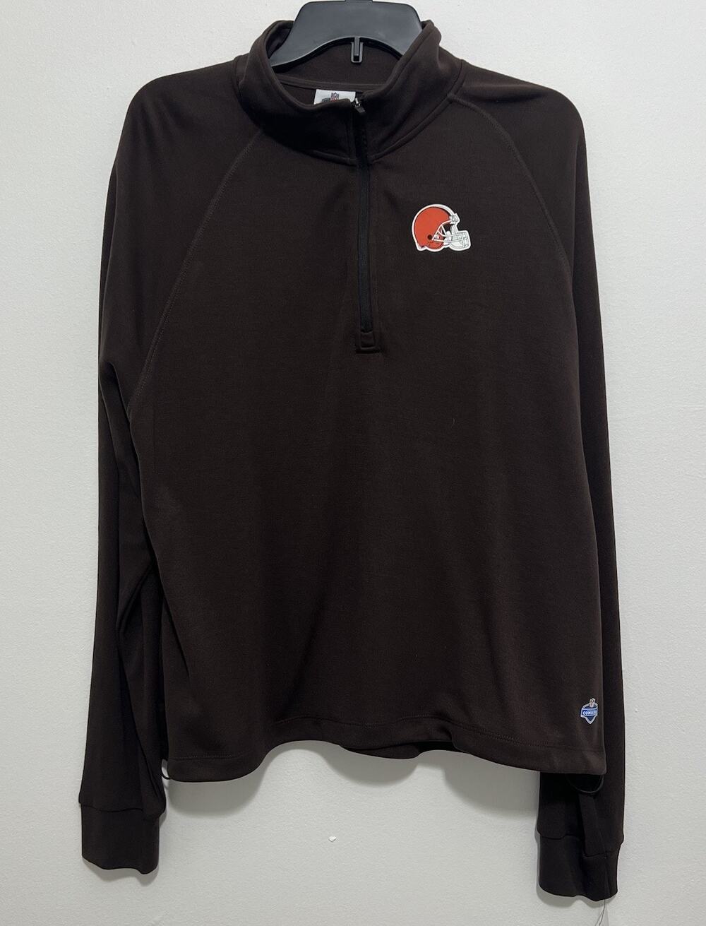 Cleveland Browns NFL Brown Scouting Combine Women’s XXL Quarter Zip Pullover NWT